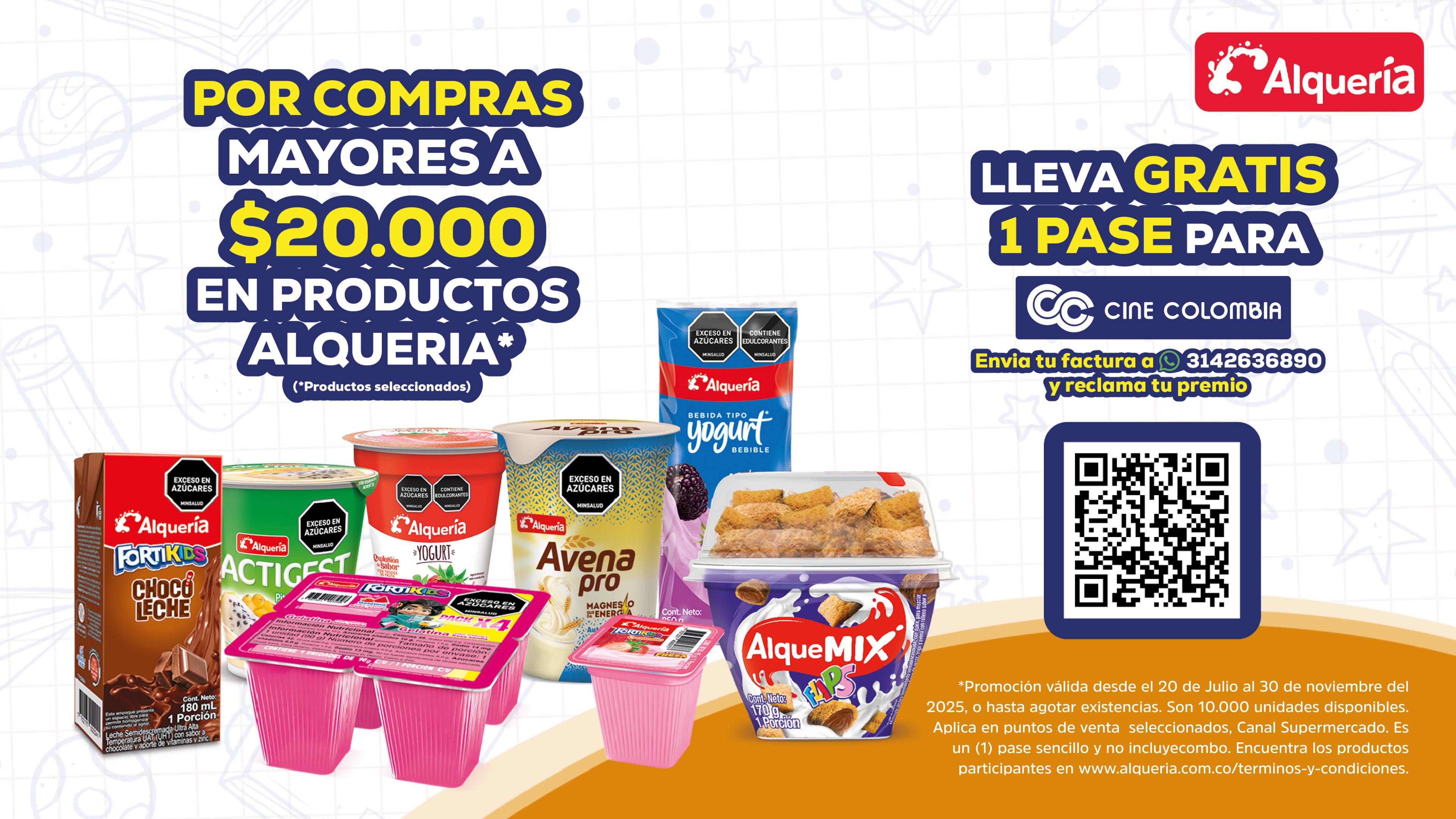 Promo Back To School Alquería: Gana entradas de cine con tus compras